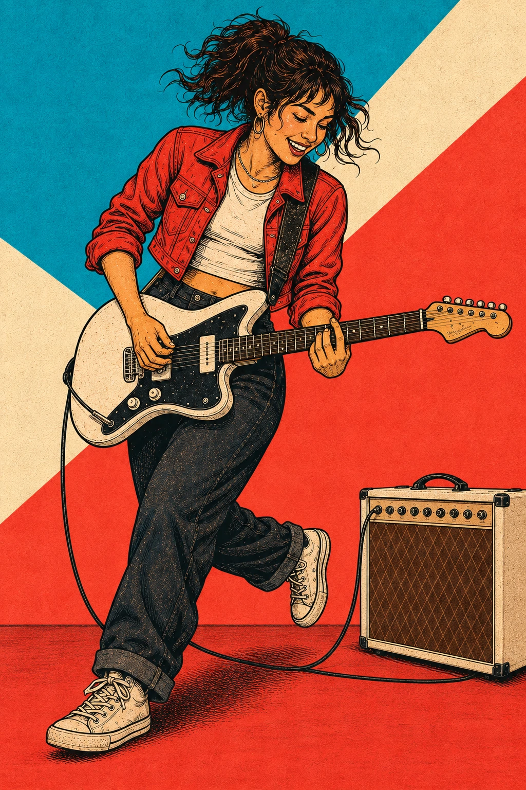 Pop & Rock chord-learning pathway artwork. The triads and power chords behind familiar songs.